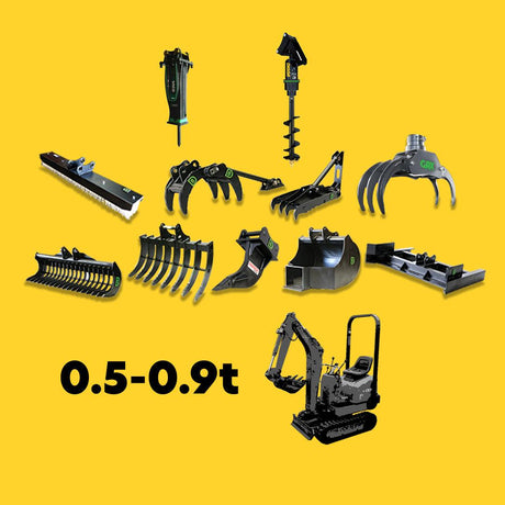 0.5 to 0.9t Micro Excavator Attachments