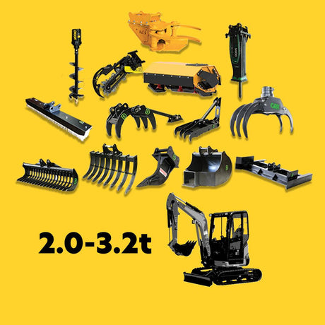 2.0 - 3.2t Excavator Attachments