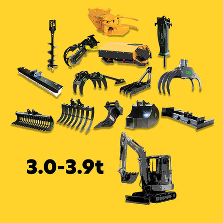 3.0 to 3.9t mini excavator attachments