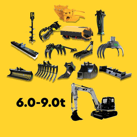 6.0 to 9.0t mini/midi excavator attachments