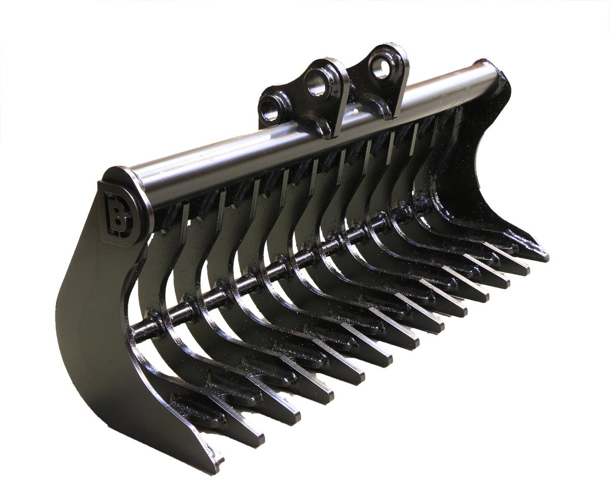 BOBCAT E10 30" / 760mm General Purpose Rake Bucket, 50mm gaps, 0.5 to 0.9t micro diggers