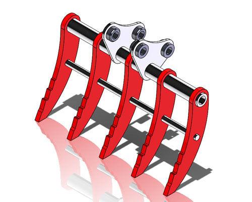 CASE CX31B 36" (900mm) Wide Rake with 5 Hardox Tines, 3.0 to 3.9t mini diggers, made by Digbits
