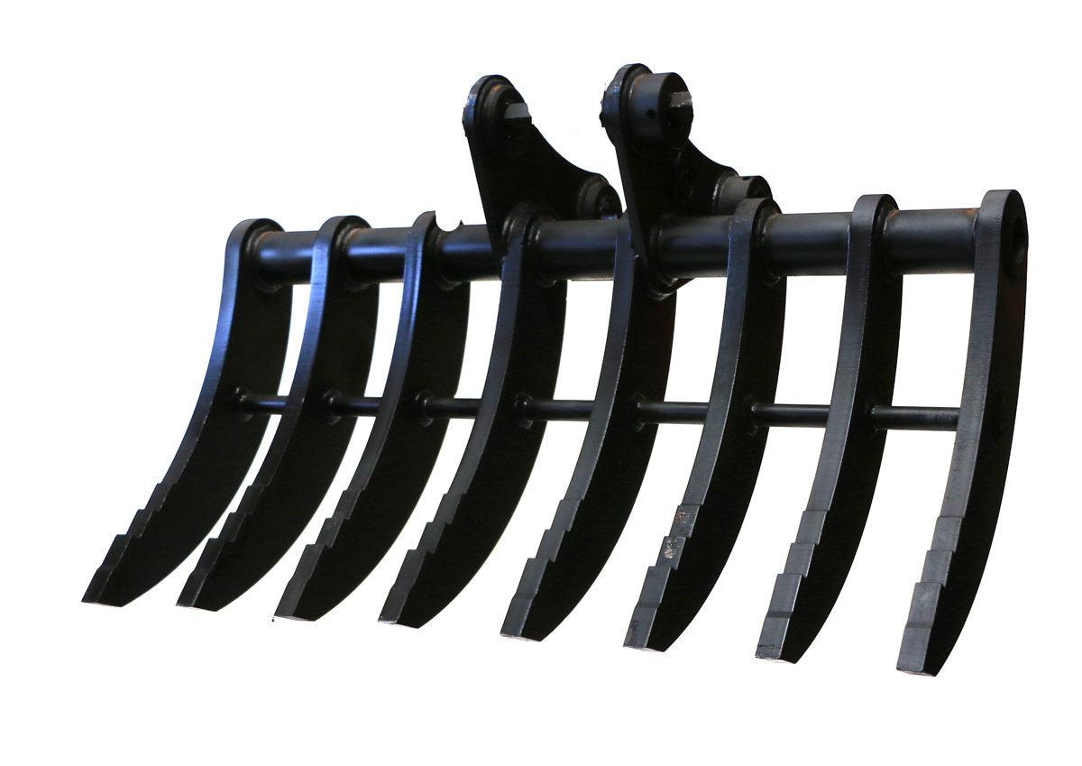 CASE CX27B 36" (900mm) wide Rake with 9 Hardox tines, 2.0 to 3.2t mini diggers, made by Digbits