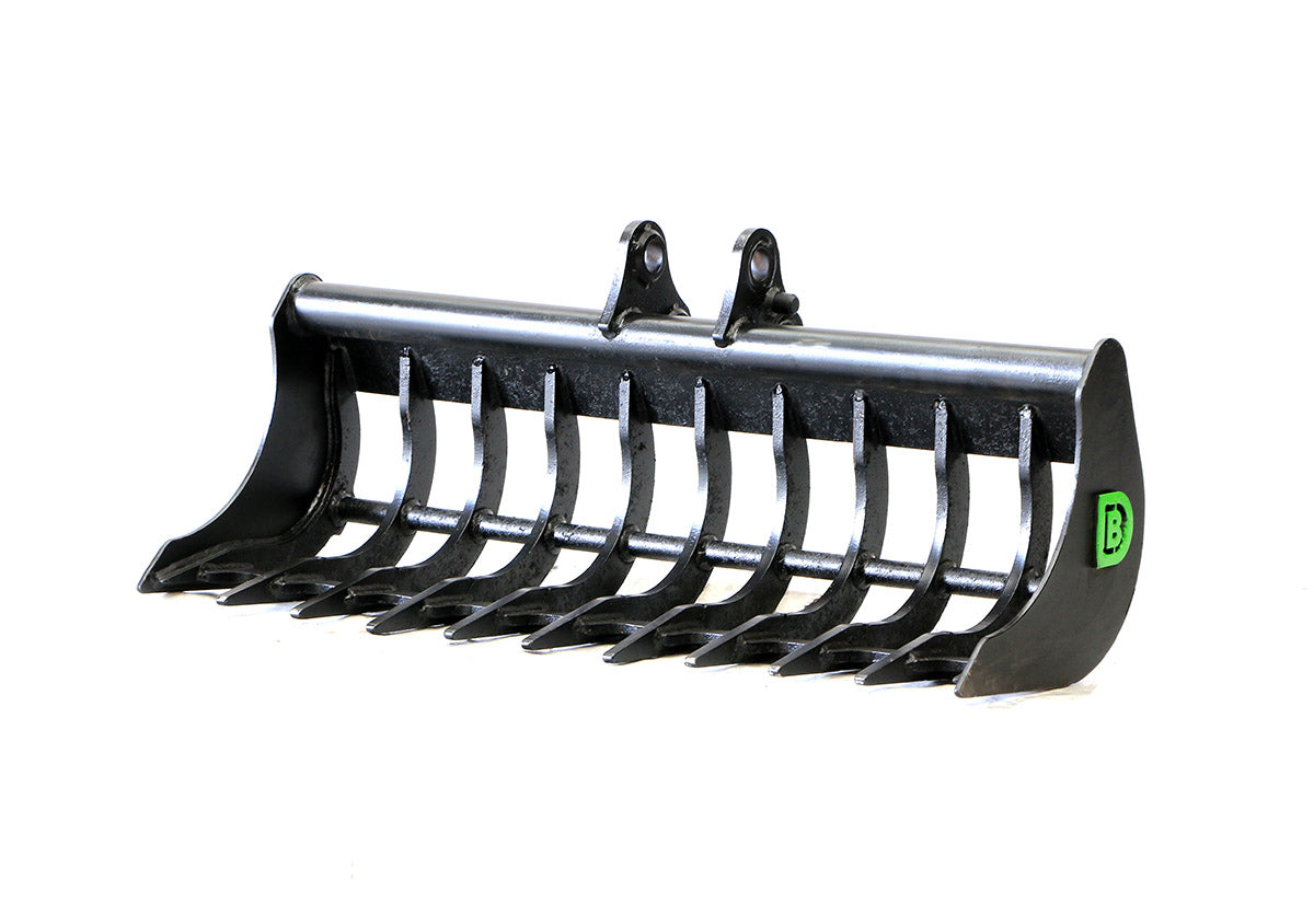 36" / 900mm General Purpose Rake Bucket, 50mm gaps, 1.0 to 1.9 tonne mini diggers - DIGBITS Limited