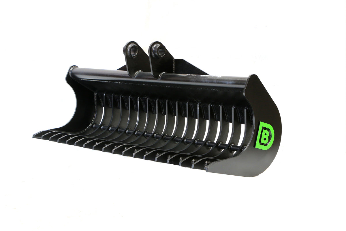 BOBCAT E80 60" / 1500mm General Purpose Rake Bucket, 75mm gaps, for 6 to 9 tonne excavators