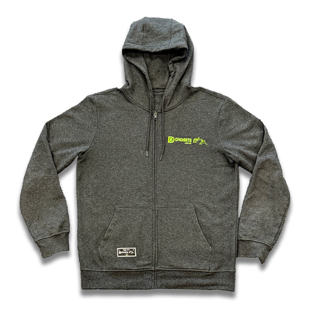 Full Zip Hoodie, dark grey, DIGBITS logo