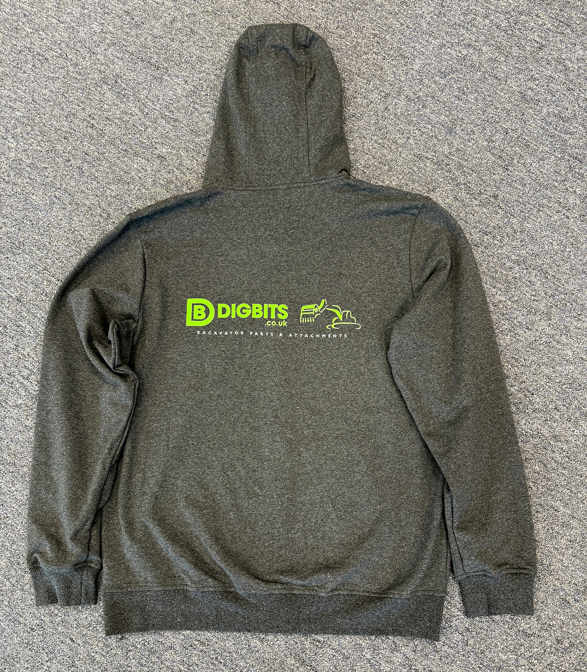 Full Zip Hoodie, dark grey, DIGBITS logo