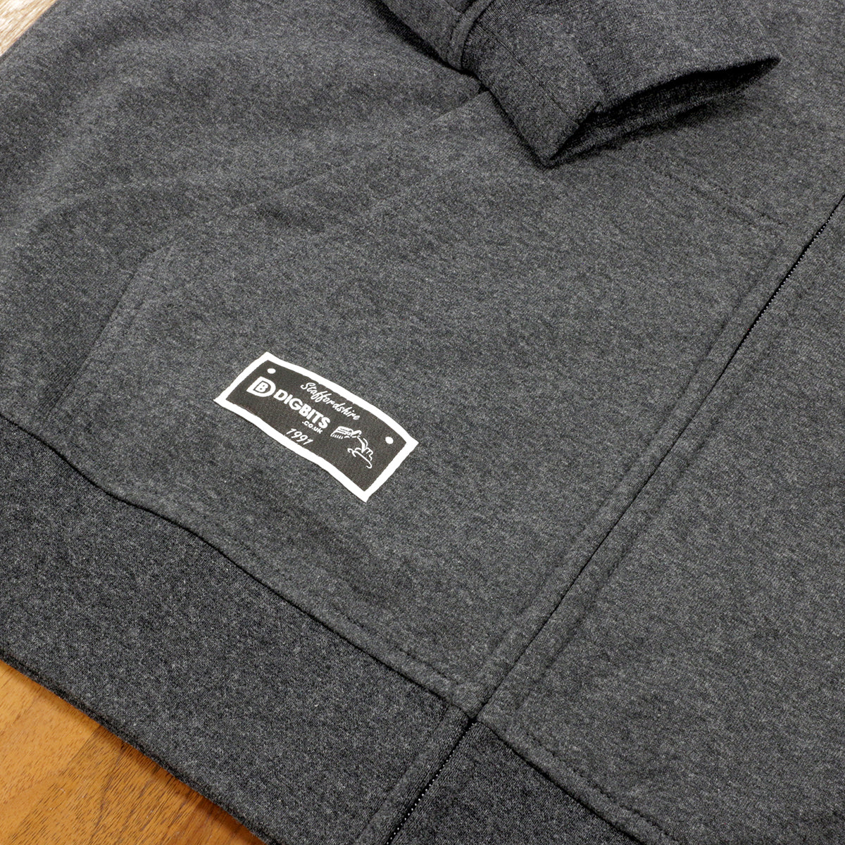 Full Zip Hoodie, dark grey, DIGBITS logo