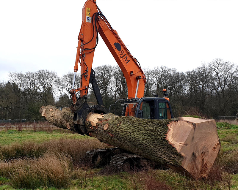 10 to 14 tonne excavator mechanical grapple at work