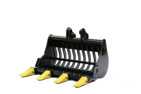 24" (600mm) Ribbed-Back Riddle Bucket with 50mm gaps, 1 to 1.9 tonne diggers - DIGBITS Limited