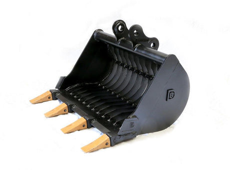 30" (760mm) Ribbed Back Riddle Bucket, 50mm gaps,for 2 to 3.2t mini diggers, made by Digbits - DIGBITS Limited