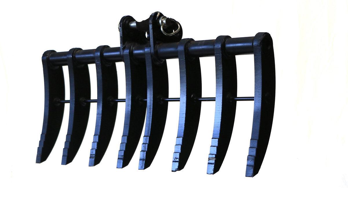 YUCHI YC18-2 36" (900mm) wide Rake with 8 Hardox tines, for 1.0 to 1.9 tonne mini diggers
