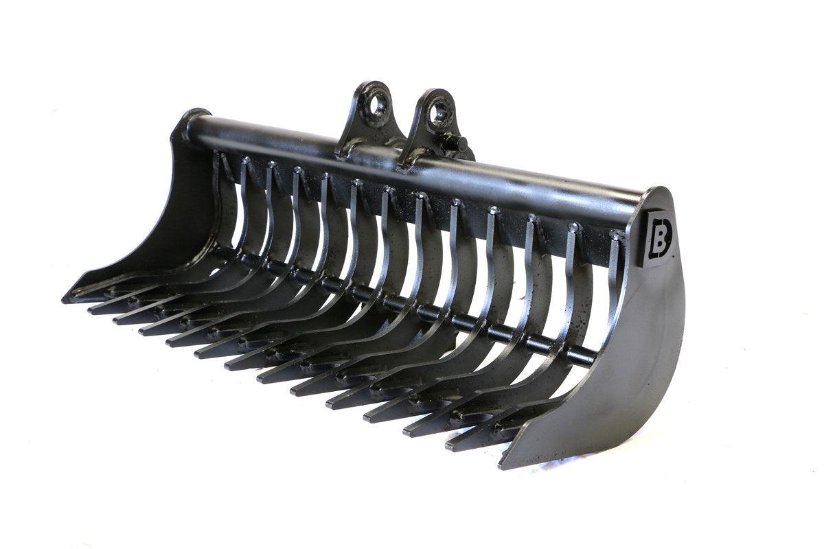JCB 8014 TUBULAR 36" / 900mm General Purpose Rake Bucket, 50mm gaps, 1.0 to 1.9 tonne mini diggers