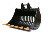HYUNDAI R130 48" (1200mm) Ribbed Back Riddle Bucket, 75mm gaps, with 65mm pins for 10 to 14 tonne excavators