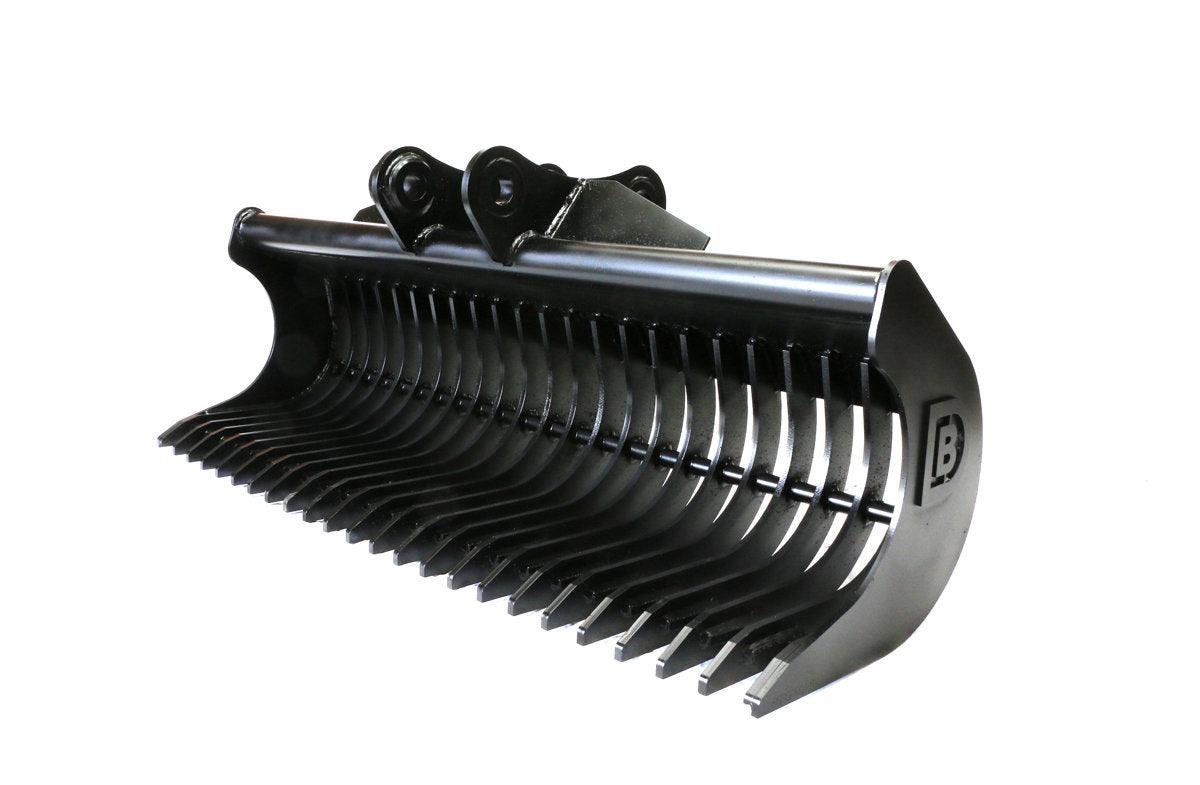 HYUNDAI R55 60" / 1500mm General Purpose Rake Bucket, 50mm gaps, 4.0 to 5.9t mini excavators