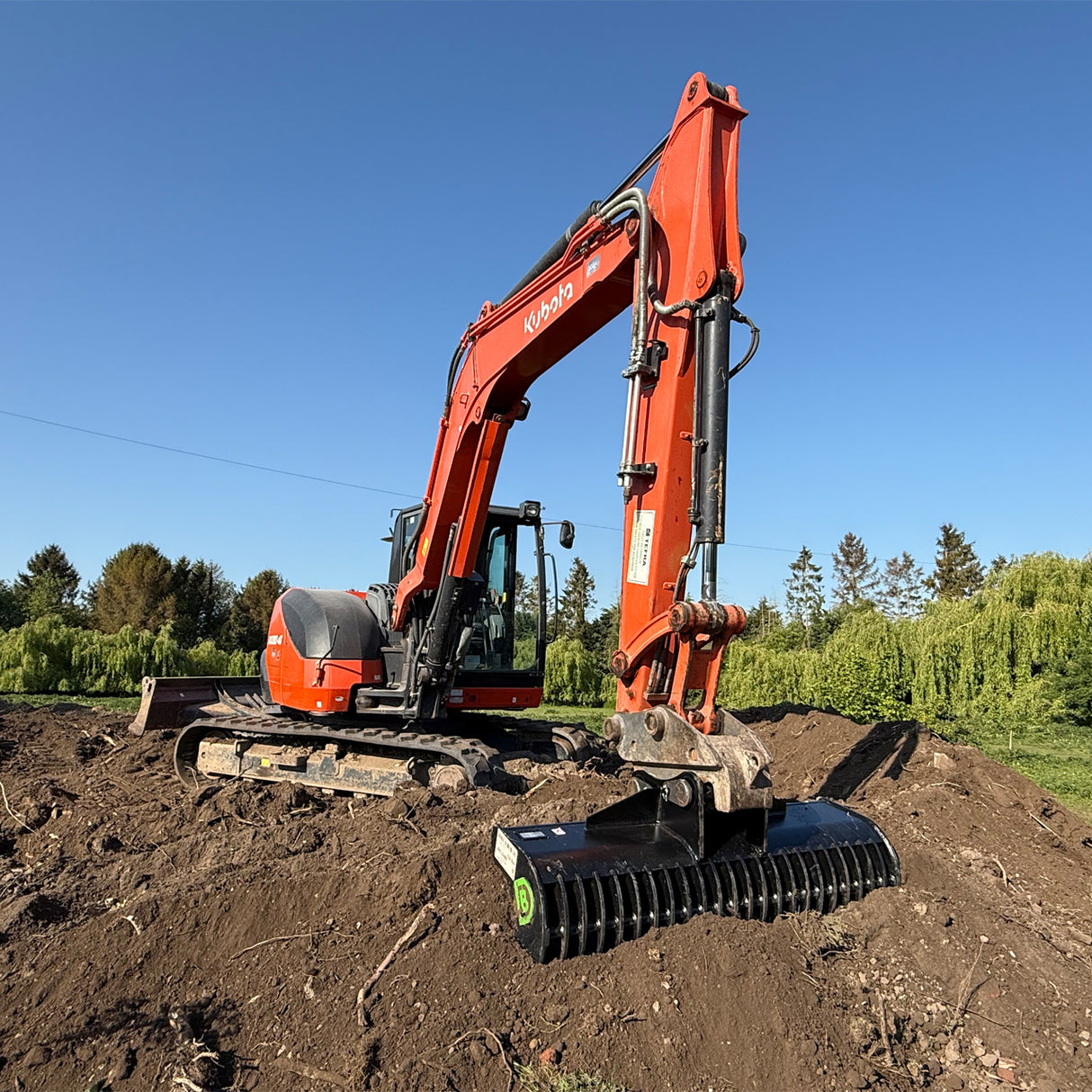 60" / 1500mm General Purpose Rake Bucket, 50mm gaps, for 6 to 9 tonne excavators