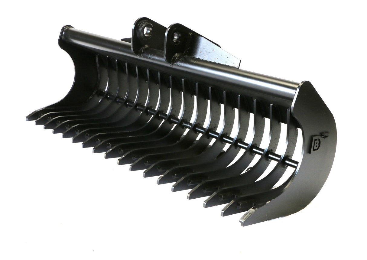 60" / 1500mm General Purpose Rake Bucket, 75mm gaps, 4.0 to 5.9t mini excavators - DIGBITS Limited