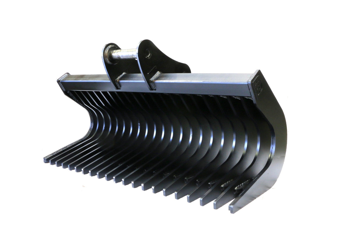 LIUGONG 922E 84" / 2.1m General Purpose Rake Bucket, 75mm gaps, with 80mm pins, for 18 to 24t excavators