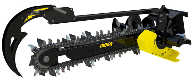 Trencher attachment 1500mm dig, 150mm wide, combo, to 8t - DIGBITS Limited