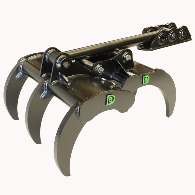 Grapple with solid Hardox tines for 6 to 9 tonne midi excavators - DIGBITS Limited