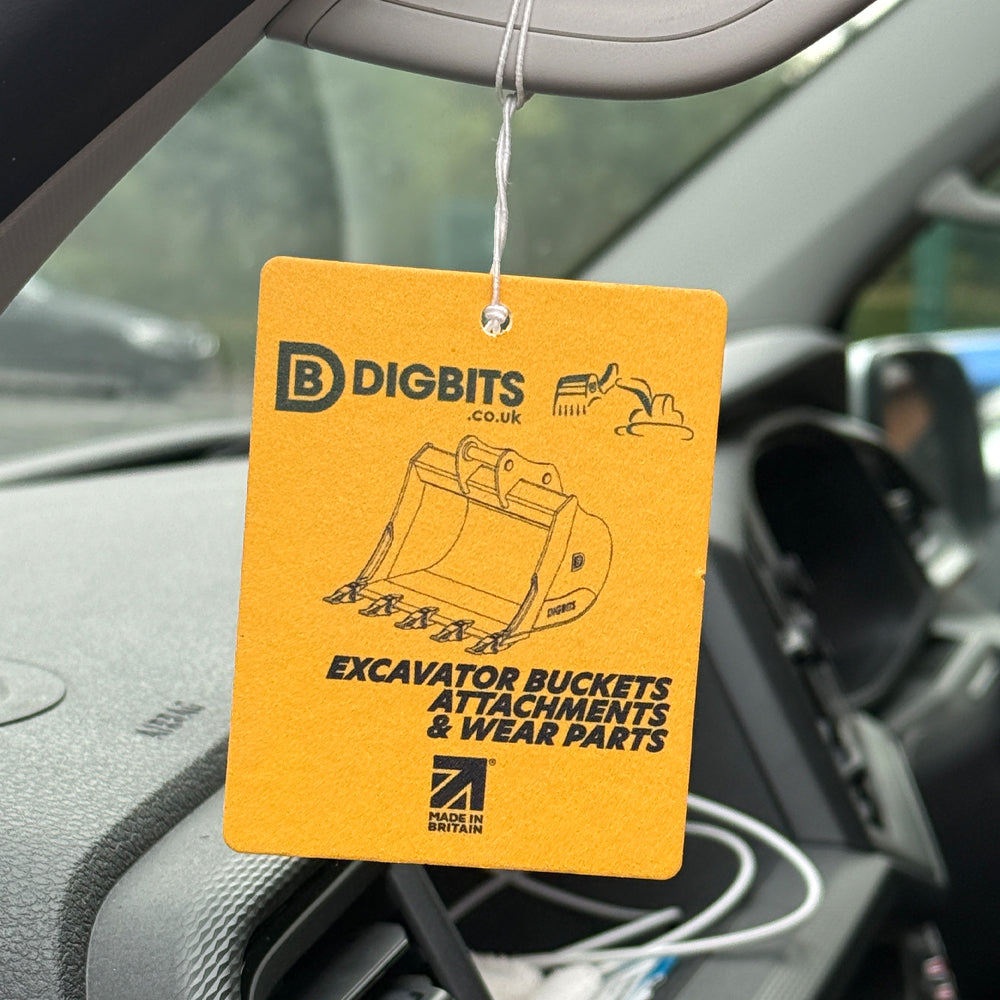 DIGBITS Air Freshener for your excavator, van or truck cab.