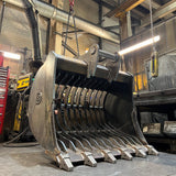 JCB 131X 48" (1200mm) Ribbed Back Riddle Bucket, 75mm gaps, with 65mm pins for 10 to 14 tonne excavators