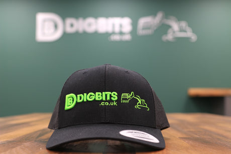 DIGBITS Retro Trucker Cap 6606 Black/Black - Neon Green