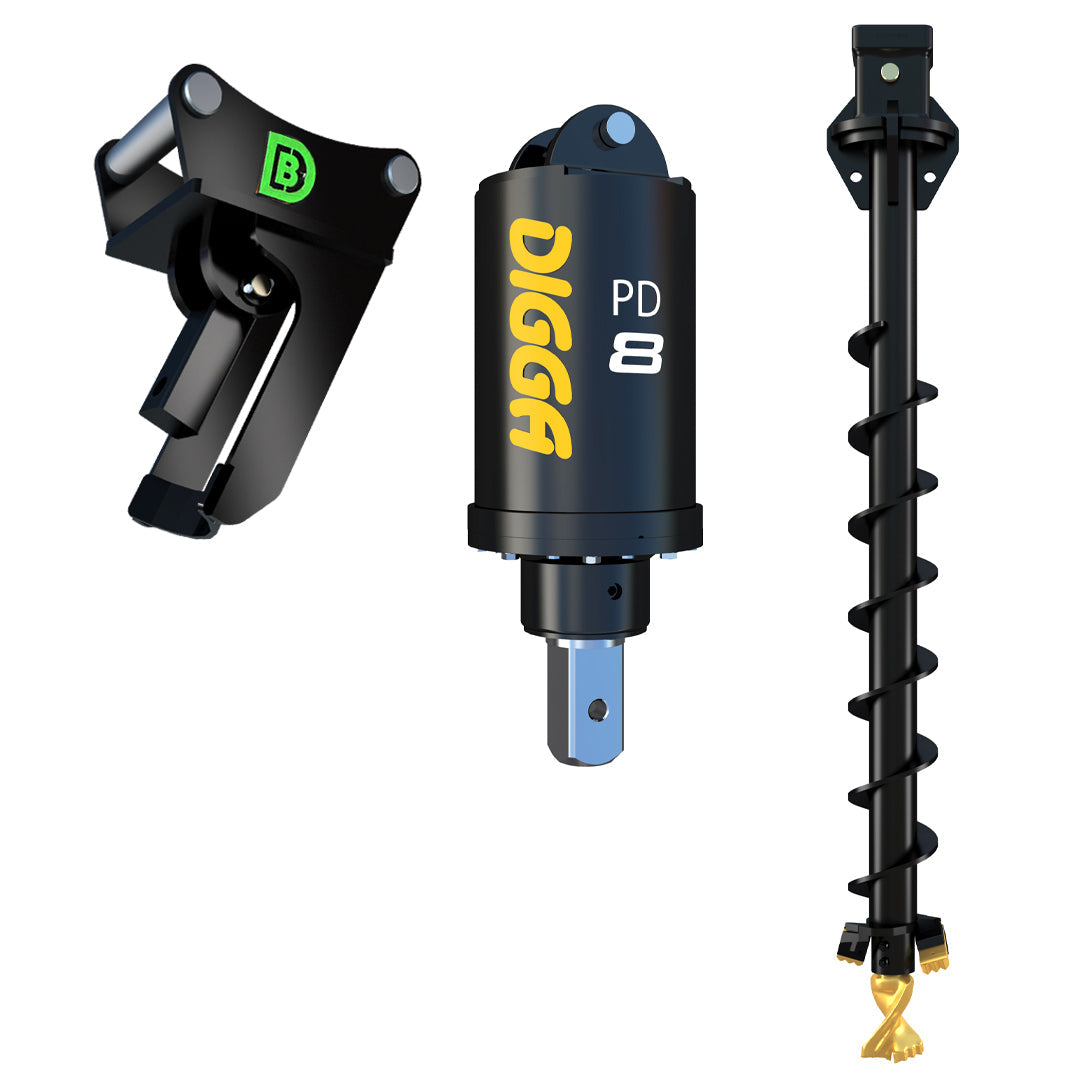 VOLVO EC55 PD8 Auger C/W Double Pin Cradle Hitch, 4.0 - 5.9t