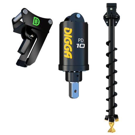 PD10 Auger Package C/W Double Pin Cradle Hitch, 6.0 - 10.0t excavators - DIGBITS Limited