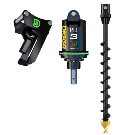 PDH3 Halo Auger Package C/W Double Pin Cradle Hitch, 3.5-4t mini excavators - DIGBITS Limited