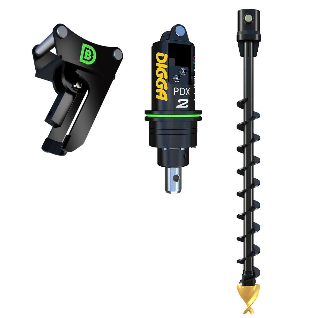 KUBOTA KX61-3 PDXH2 Halo Auger Package C/W Double Pin Cradle Hitch, 1.5-3.2t mini excavators